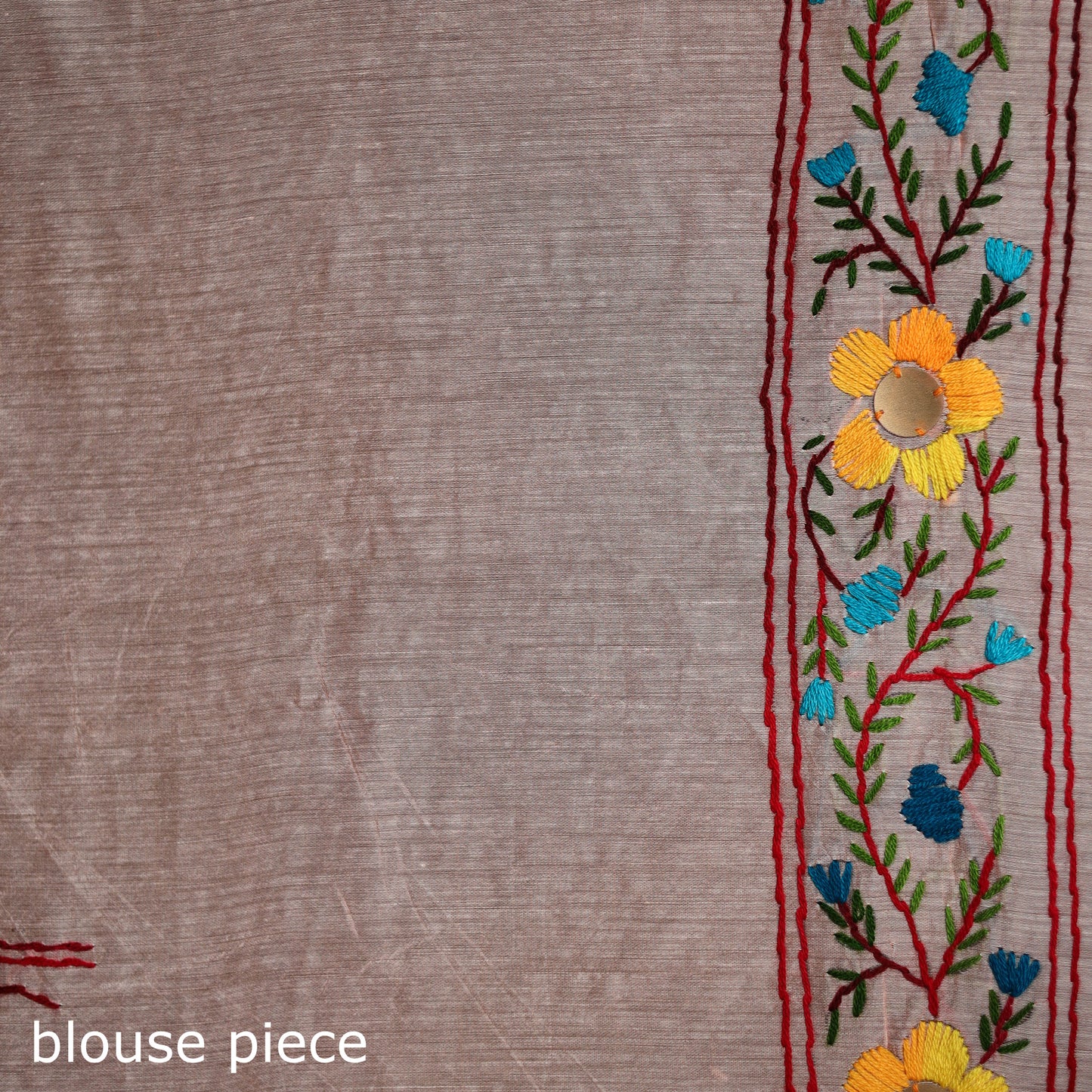 Hand Embroidered Chapa Work Silk Cotton Saree 16