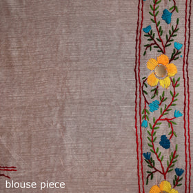 Hand Embroidered Chapa Work Silk Cotton Saree 16