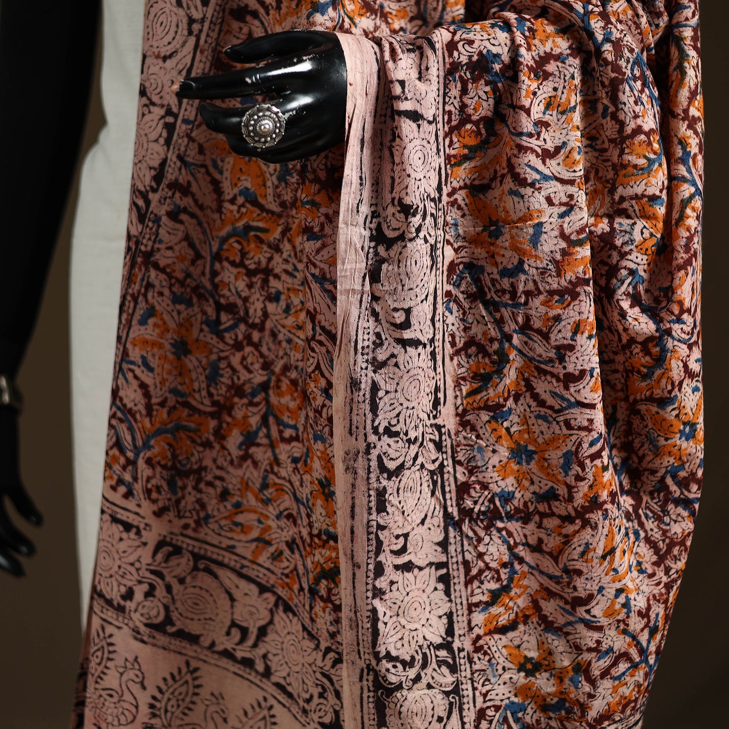 Kalamkari Hand Block Print Natural Dyed Cotton Dupatta 17