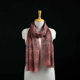 Pure Merino Wool Stole in Pedana Kalamkari Block Prints 79