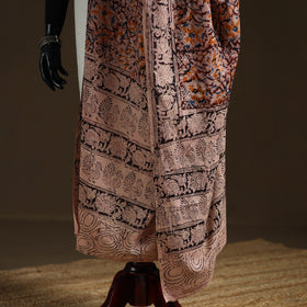 Kalamkari Hand Block Print Natural Dyed Cotton Dupatta 17