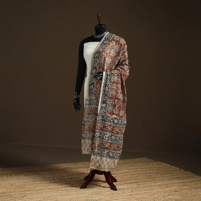 Kalamkari Hand Block Print Natural Dyed Cotton Dupatta 18