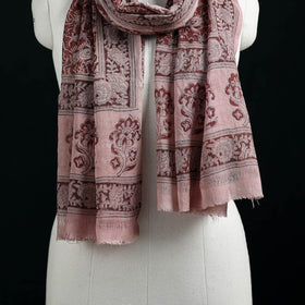 Pure Merino Wool Stole in Pedana Kalamkari Block Prints 82