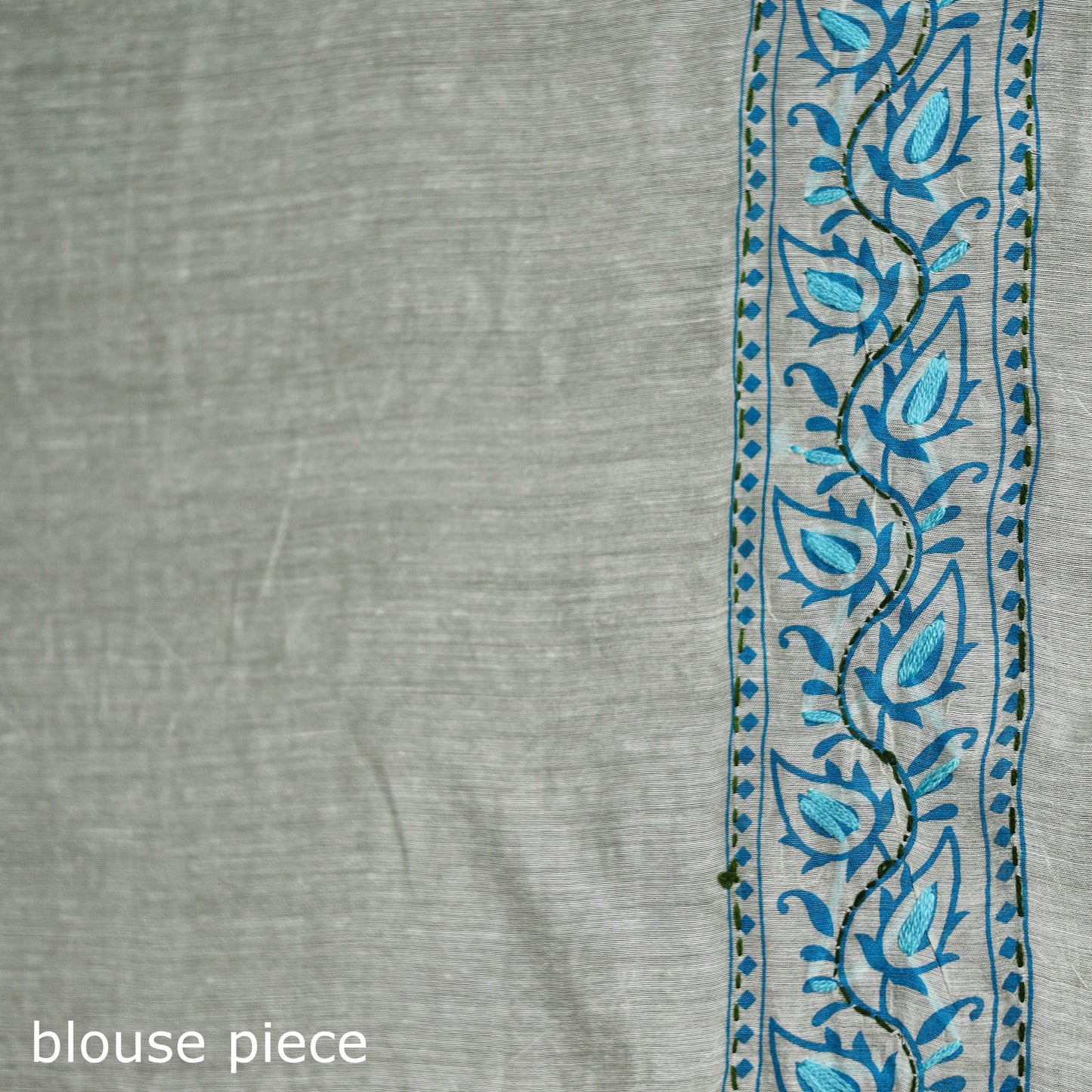 Hand Embroidered Chapa Work Silk Cotton Saree 17
