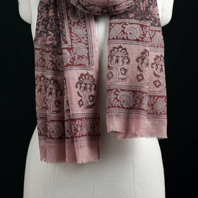 Pure Merino Wool Stole in Pedana Kalamkari Block Prints 84