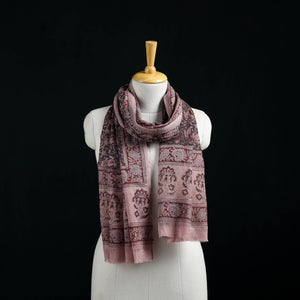 Pure Merino Wool Stole in Pedana Kalamkari Block Prints 84