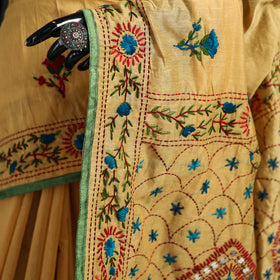 Hand Embroidered Chapa Work Silk Cotton Saree 18
