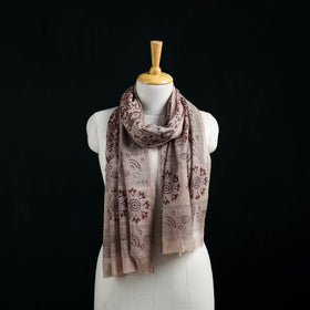 Pure Merino Wool Stole in Pedana Kalamkari Block Prints 86