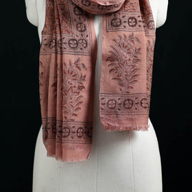 Pure Merino Wool Stole in Pedana Kalamkari Block Prints 87