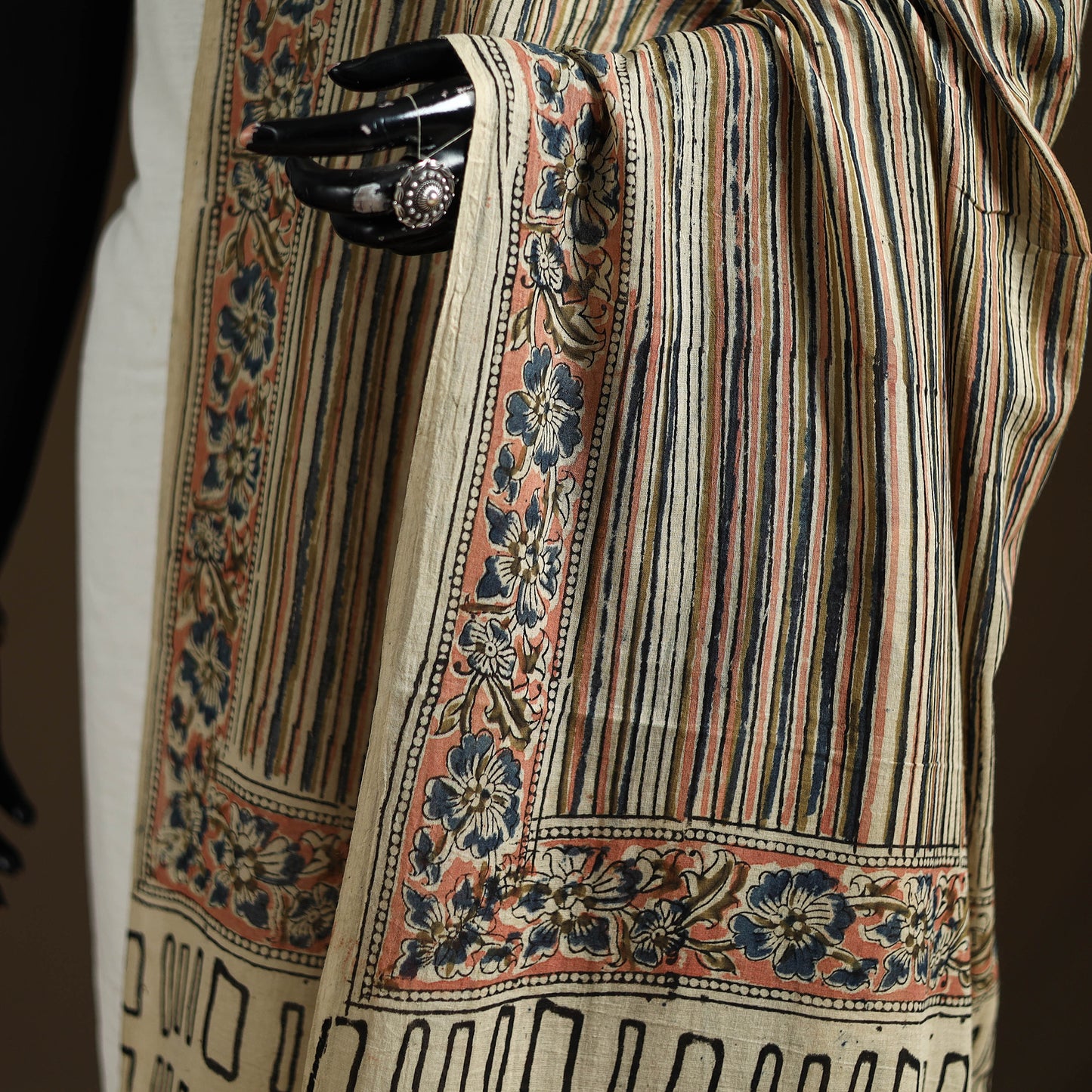 Kalamkari Hand Block Print Natural Dyed Cotton Dupatta 19