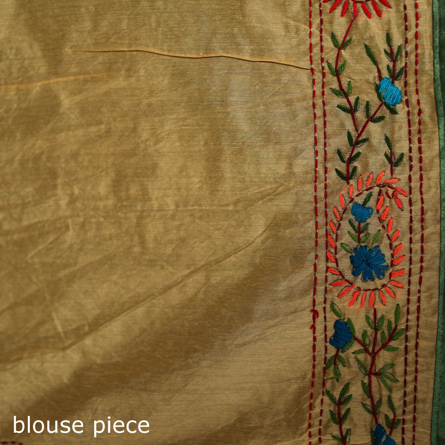 Hand Embroidered Chapa Work Silk Cotton Saree 18