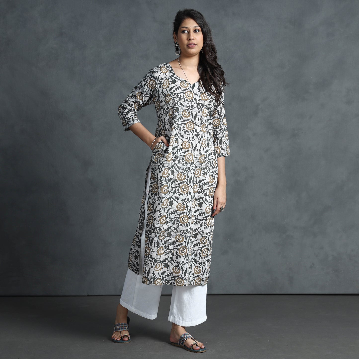 batik printed kurta