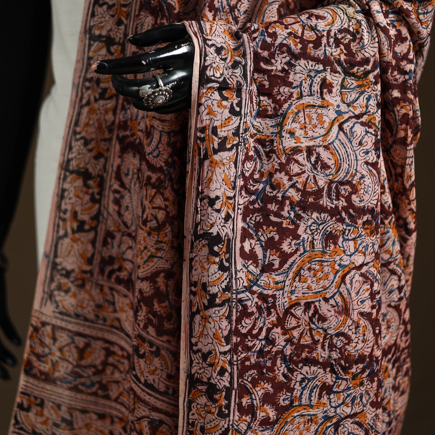 Kalamkari Hand Block Print Natural Dyed Cotton Dupatta 20