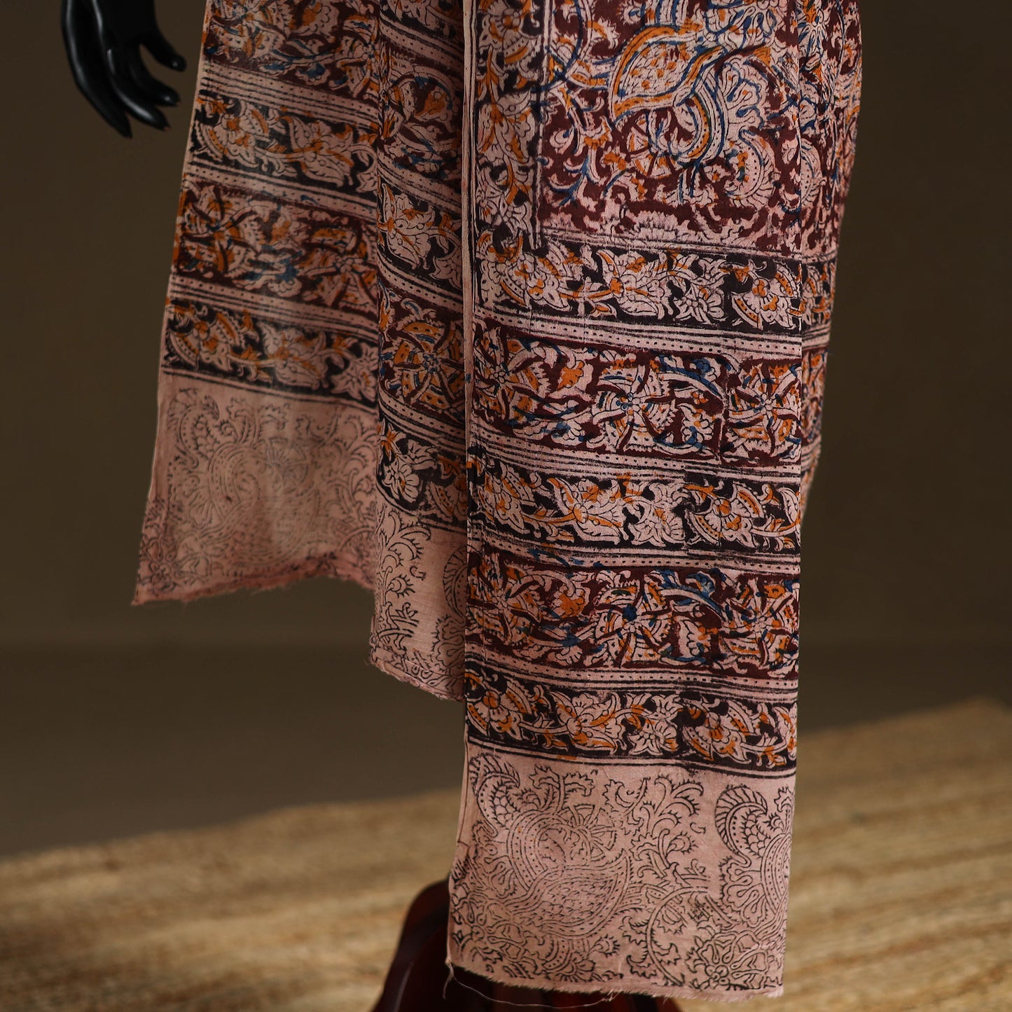 Kalamkari Hand Block Print Natural Dyed Cotton Dupatta 20