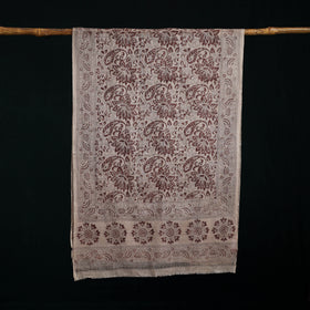 Pure Merino Wool Stole in Pedana Kalamkari Block Prints 86