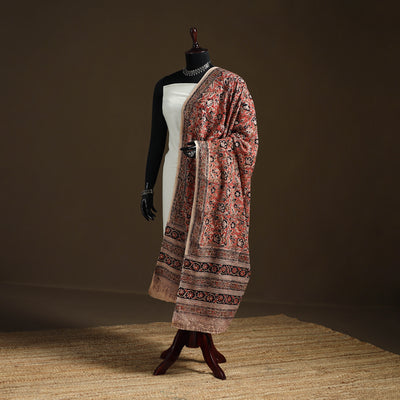 Kalamkari Hand Block Print Natural Dyed Cotton Dupatta 21