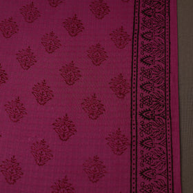 Purple Bagh Hand Block Print Natural Dye Stripe Cotton Fabric