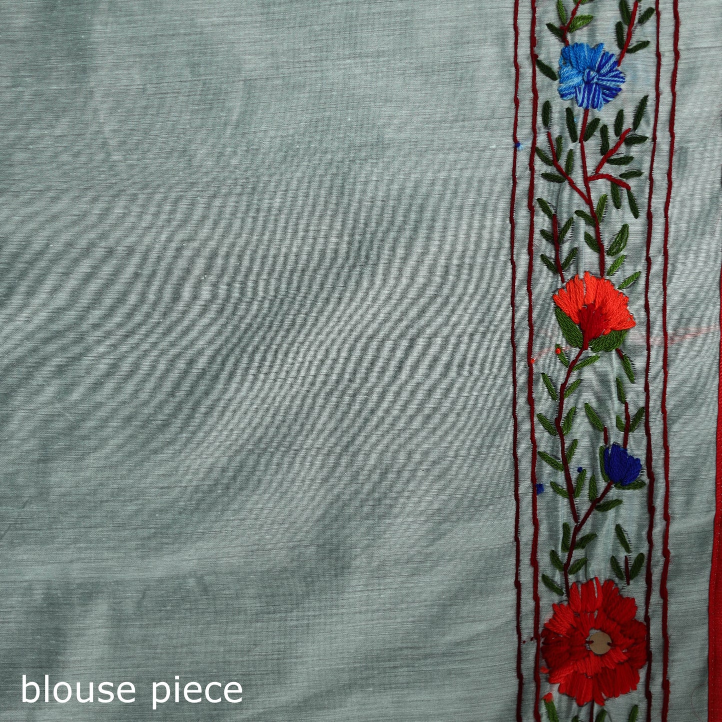 Hand Embroidered Chapa Work Silk Cotton Saree 19