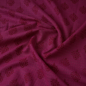 Purple Bagh Hand Block Print Natural Dye Stripe Cotton Fabric