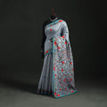 Hand Embroidered Chapa Work Silk Cotton Saree 20