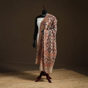 Multicolor - Kalamkari Hand Block Print Natural Dyed Cotton Dupatta 22