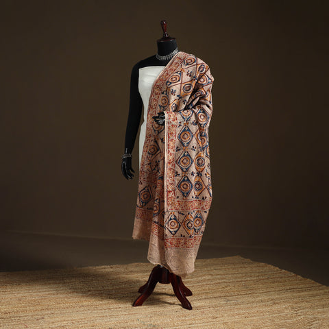 Kalamkari Hand Block Print Natural Dyed Cotton Dupatta 22