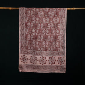Pure Merino Wool Stole in Pedana Kalamkari Block Prints 81