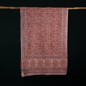 Pure Merino Wool Stole in Pedana Kalamkari Block Prints 79
