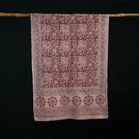 Pure Merino Wool Stole in Pedana Kalamkari Block Prints 80
