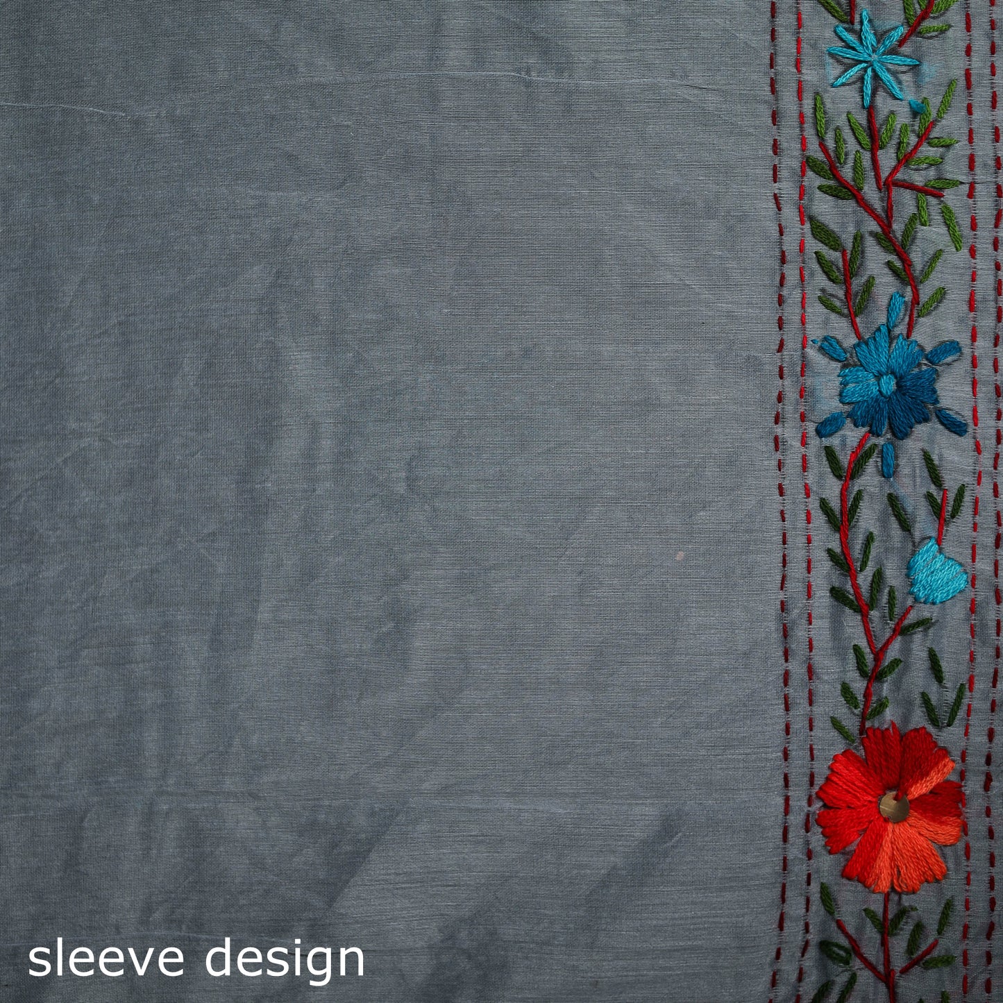Hand Embroidered Chapa Work Silk Cotton Saree 20
