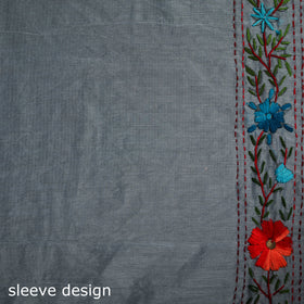 Hand Embroidered Chapa Work Silk Cotton Saree 20