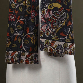 Black Handpainted Cotton Kalamkari Stole