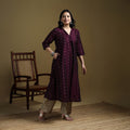 Purple - Plain Spun Dupion Viscose Silk Buti A-Line Kurta for women 13