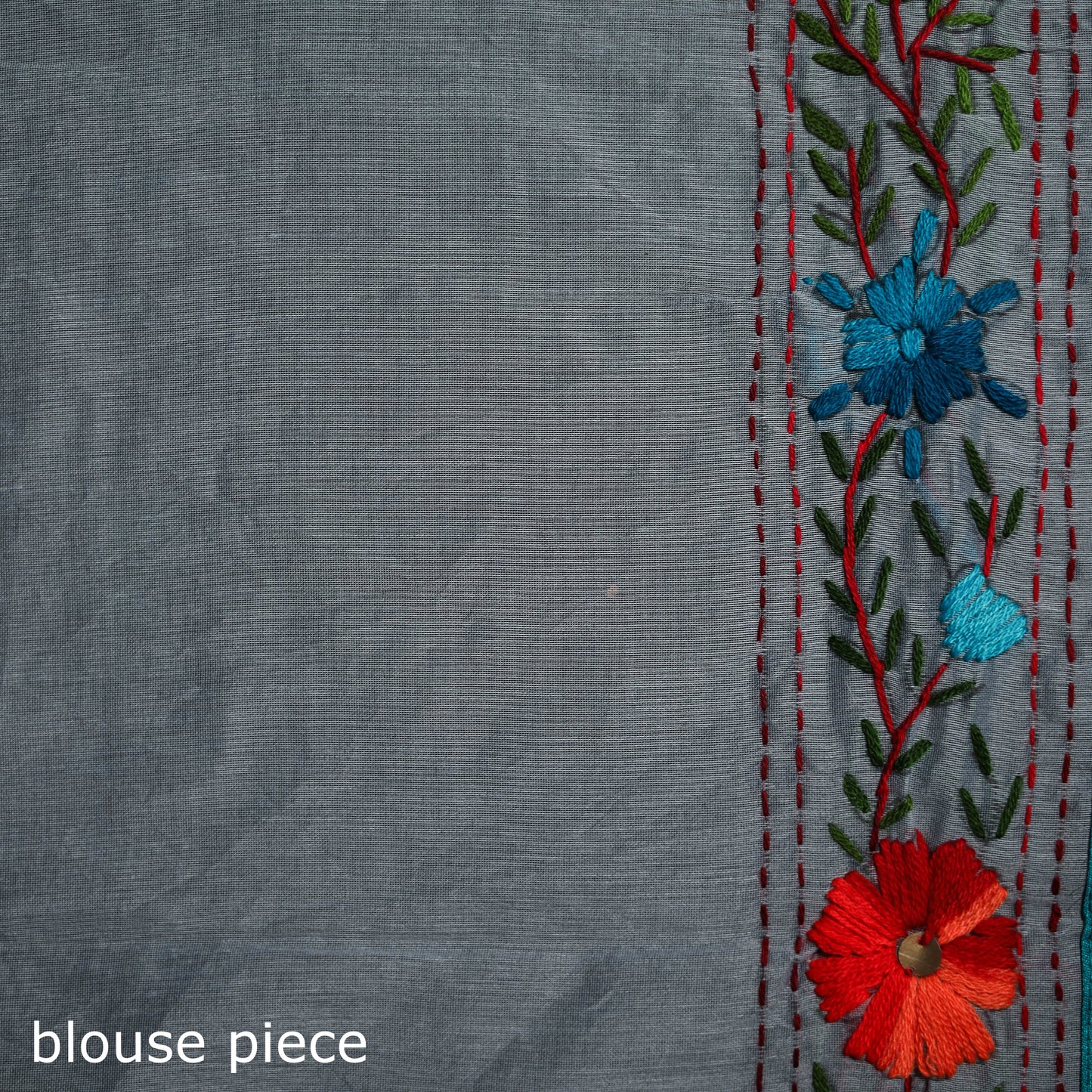 Hand Embroidered Chapa Work Silk Cotton Saree 20