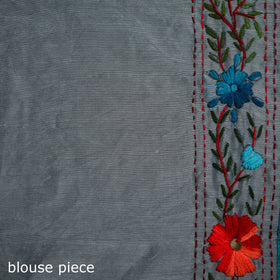 Hand Embroidered Chapa Work Silk Cotton Saree 20