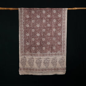 Pure Merino Wool Stole in Pedana Kalamkari Block Prints 76