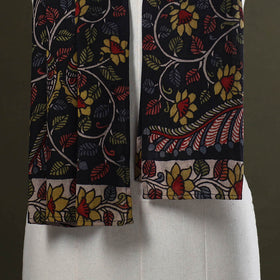 Black Handpainted Cotton Kalamkari Stole