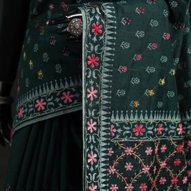 Hand Embroidered Chapa Work Silk Cotton Saree 21