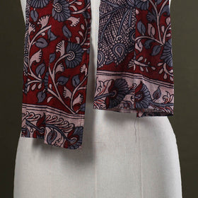 Red Handpainted Cotton Kalamkari Stole