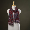 Red Handpainted Cotton Kalamkari Stole