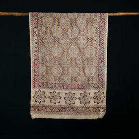 Pure Merino Wool Stole in Pedana Kalamkari Block Prints 73