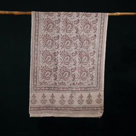 Pure Merino Wool Stole in Pedana Kalamkari Block Prints 70