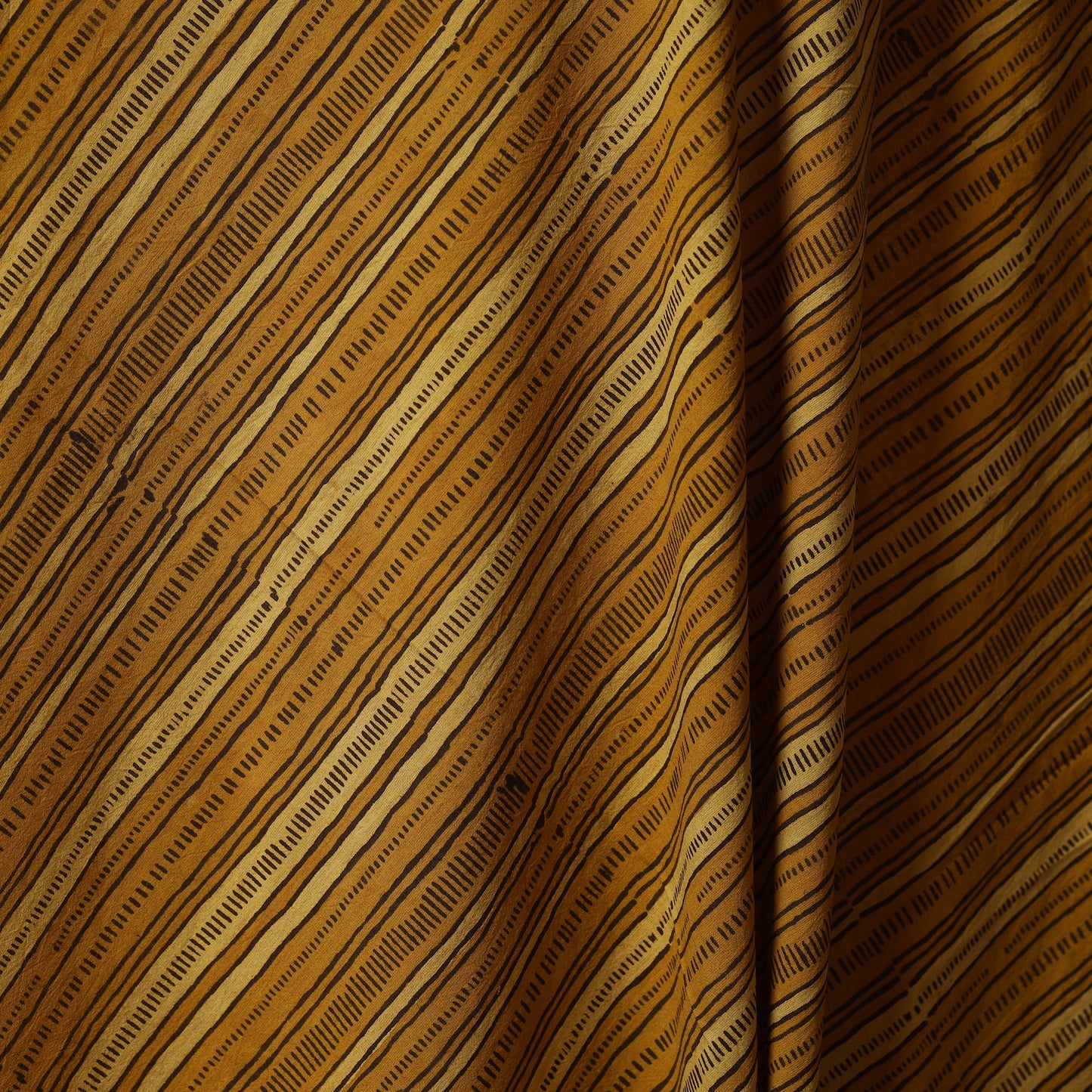 Yellow - natural dyed cotton fabric 13 - handcrafted