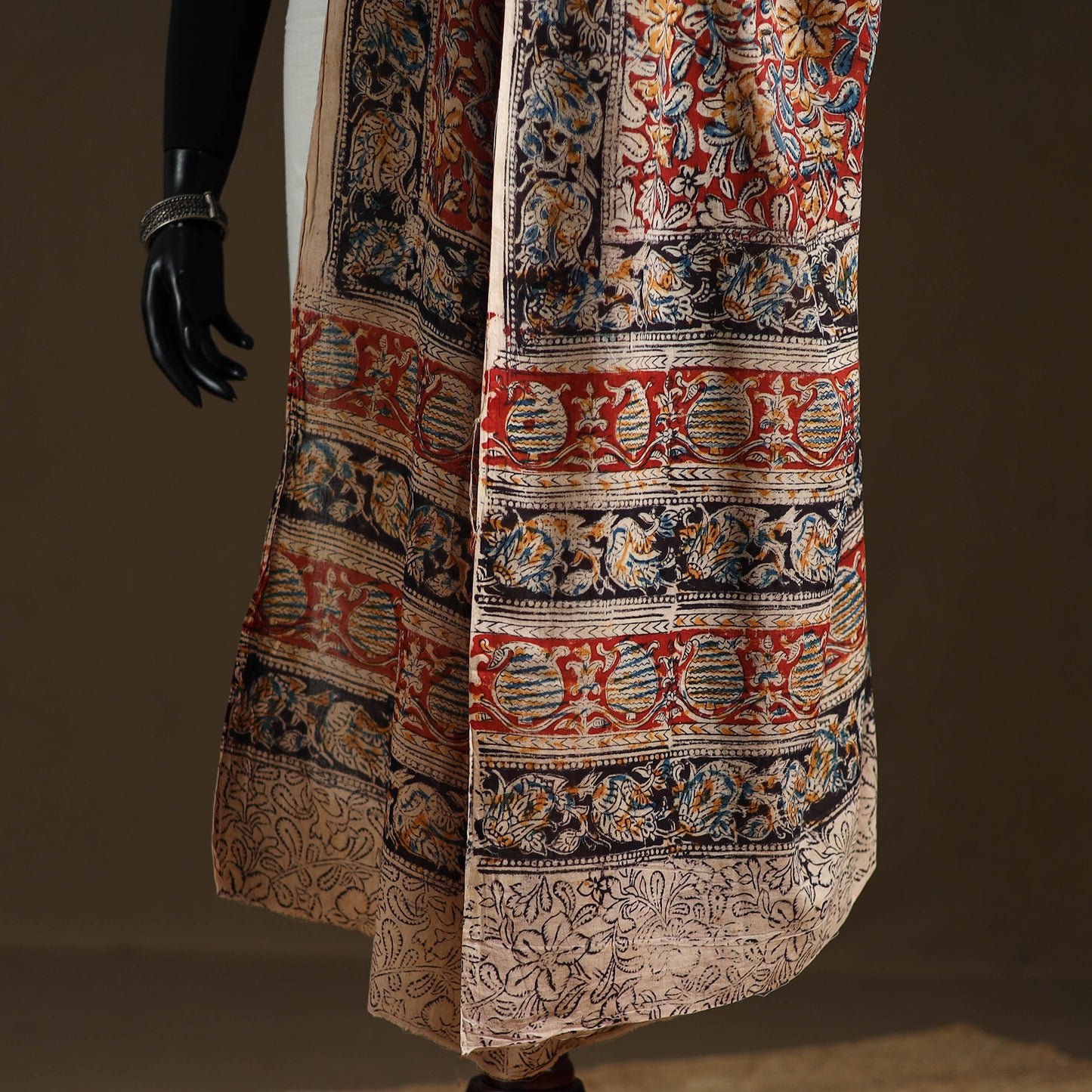 Kalamkari Hand Block Print Natural Dyed Cotton Dupatta 25