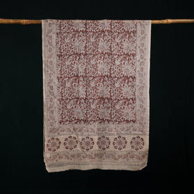 Pure Merino Wool Stole in Pedana Kalamkari Block Prints 68