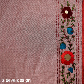 Hand Embroidered Chapa Work Silk Cotton Saree 22