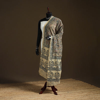 Kalamkari Hand Block Print Natural Dyed Cotton Dupatta 26