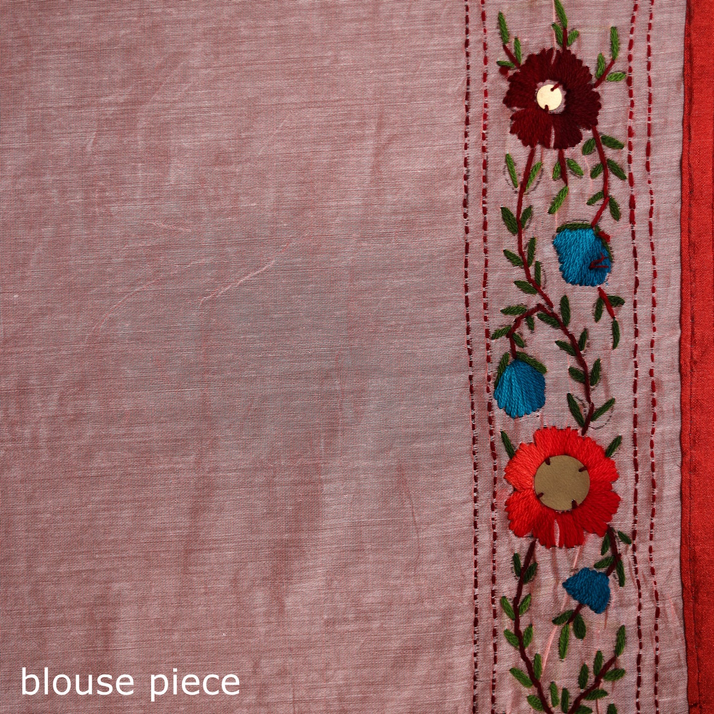Hand Embroidered Chapa Work Silk Cotton Saree 22
