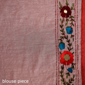 Hand Embroidered Chapa Work Silk Cotton Saree 22