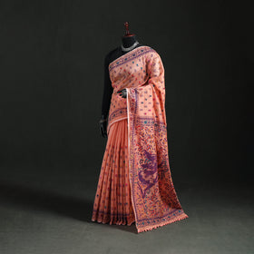 Hand Embroidered Chapa Work Silk Cotton Saree 23